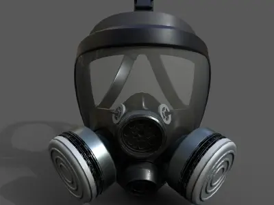 Gas mask helmet 3d model military low poly  3D model