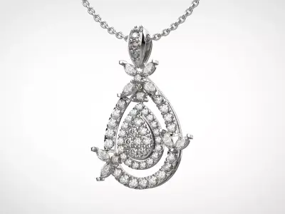 PE25 Classic Solitaire Pendant half ct CAD STL 18K  3g 3D print model