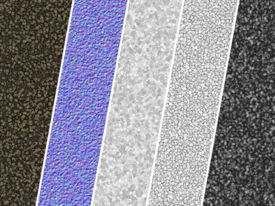 PBR Gravel 01 - 4k - PNG - Seamless - SBSAR Low-poly 3D model