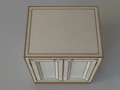 Bedroom Sanctuary Two-Door Mirrored Nightstand - Visage 3D model