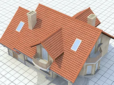 highly detailed and textured single-family house 3D model