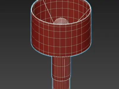 STOCKHOLM table lamp with gold base and shade 3D model