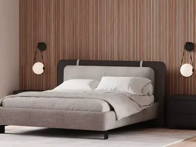 Rejnek Modern Upholstered Platform Bed 3D model