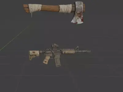 Post Apocalyptic Zombie Weapon Asset Pack Static 3D Models 3D model