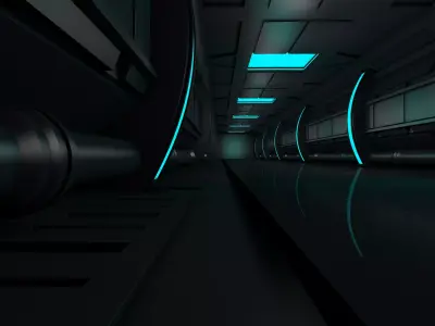 Sci Fi Interior 3D model 6