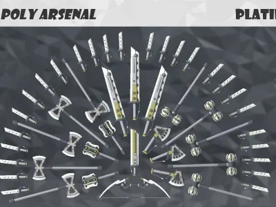 Low Poly Arsenal - Platinium Low-poly 3D model