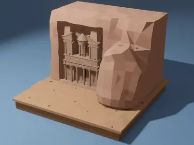 Petra Al Khazneh  Low-poly 3D model