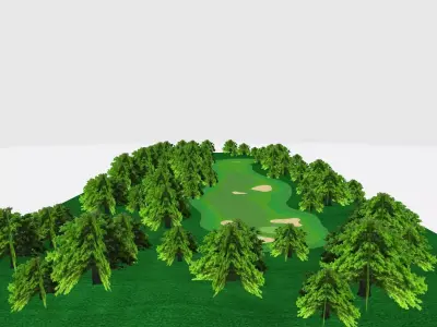 Map Golf Model Low-poly 3D model