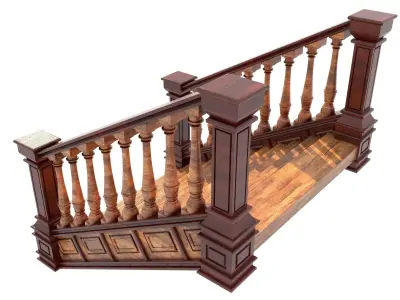 Wooden Stair 3D model