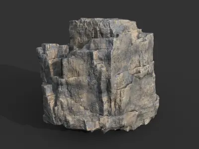 Realistic Blocky Rock 01 250612 Low-poly 3D model