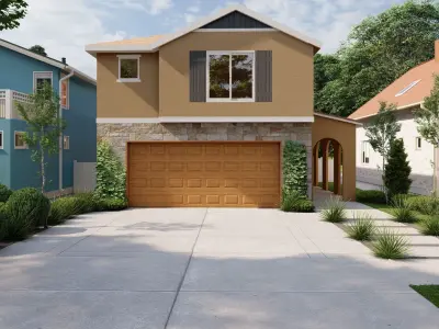 Garden Landscape 3D Model - SketchUp and Lumion Scene 3D model 3D model