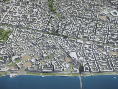 Dnipro  Low-poly 3D model