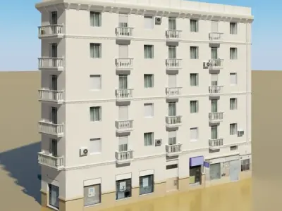 Photorealistic Low Poly Building Low-poly 3D model