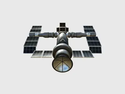Satellite F06 Steel Black - SciFi Space Design Low-poly 3D model