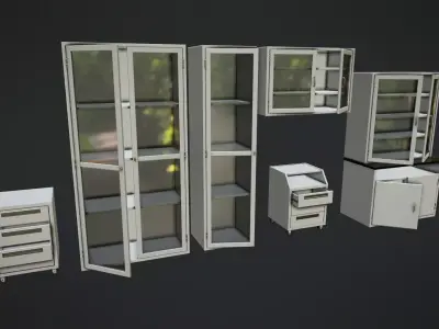 Laboratory Furniture Low-poly 3D model