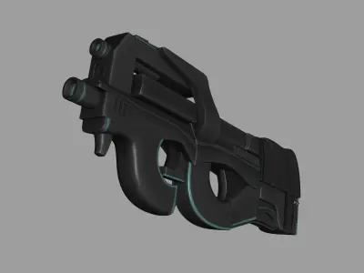 Sci-Fi P90 Carbon Fiber - Gun Weaponry Low-poly 3D model