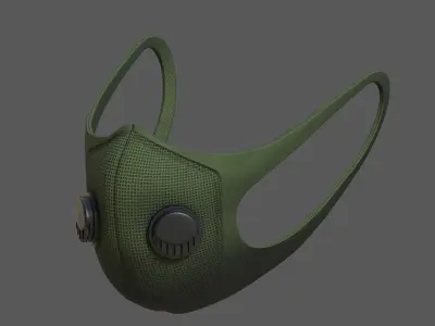 Gas mask protection fabric isolated military combat  Low-poly 3D model