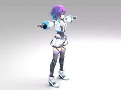 3D character female 3D model