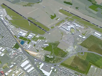 Budapest Airport 12km Low-poly 3D model
