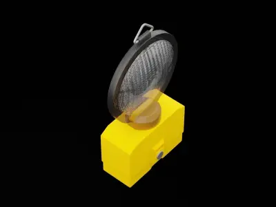 Yellow Road Lamp Low-poly 3D model