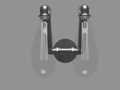 Industrial Pipe Fitting Wall Sconce with Edison Style Bulbs Free 3D model
