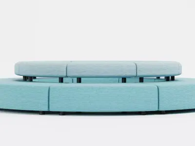 Modular Circular Sofa V4 Low-poly 3D model