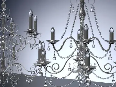 Crystal Chandelier set 3D model