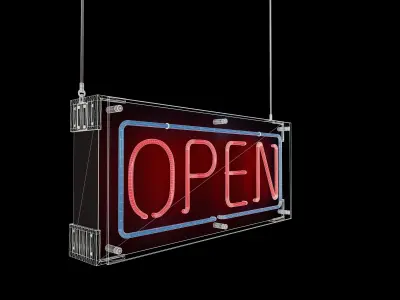 Open Sign Low-poly 3D model