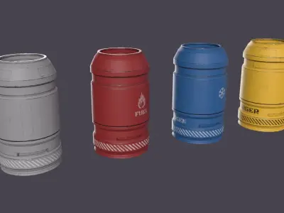 Sci-FI Barrel Low-poly 3D model