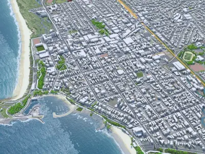 Wollongong Downtown Australia Low-poly 3D model