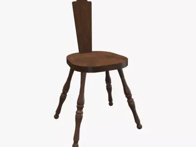 Medieval Spinning Chair Low-poly 3D model