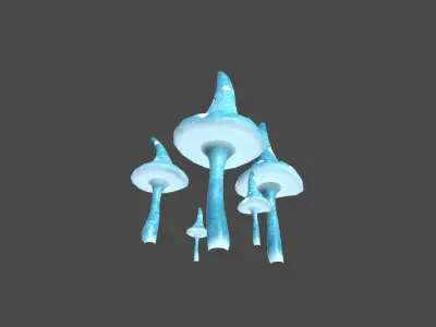 Fantasy Mushroom G02 Blue - Scene Backdrop Design Low-poly 3D model