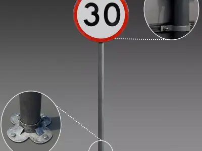 Road Sign Set v1 3D model