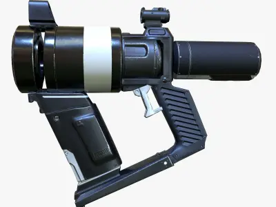 Low Poly Sci-Fi  Revolver PBR Low-poly 3D model