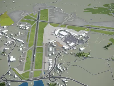 Stavanger - Airport - SVG Low-poly 3D model