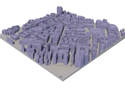 London city tile Level 2 block TQ3080 North West 3D model