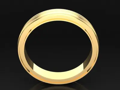 Light Gold Diamond Men Ring 2MR075 3D model