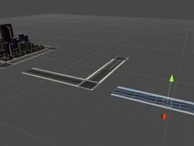 Sci-Fi City Block  Low-poly 3D model