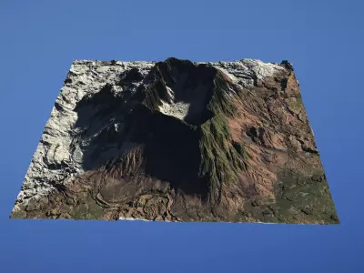 Landscape Environment Volcano Snow 12 Low-poly 3D model
