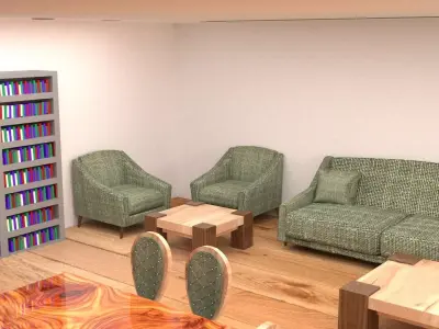 Modern Living Room Interior Scene 3D model
