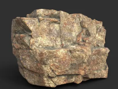 Low poly Granite Cliff Rock Pack 191230 Low-poly 3D model