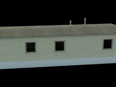 Trailer house with interior Low-poly 3D model