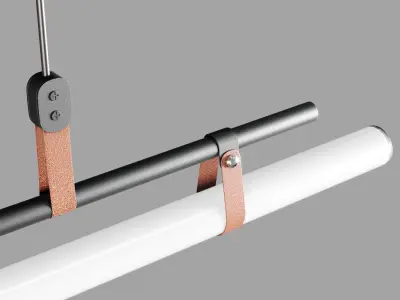 Lucien Tube Chandelier - Leather pendant light - decorlyn Low-poly 3D model