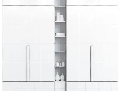 Cupboard 2 wardrobe with doors and shelves 3D model