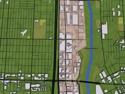 Minneapolis City Low-poly 3D model