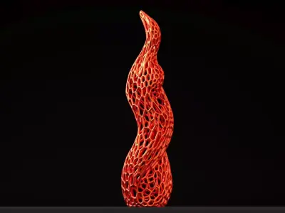 flame sculpture Voronoi 3D print model