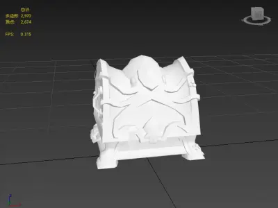 Hand drawn stylized treasure chest Low-poly 3D model