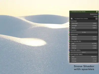 Hilly Snow Landscape Scene in Blender 3D model
