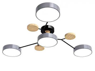 Macaron Molecular LED Ceiling Fixture Metal Living Room 3D model