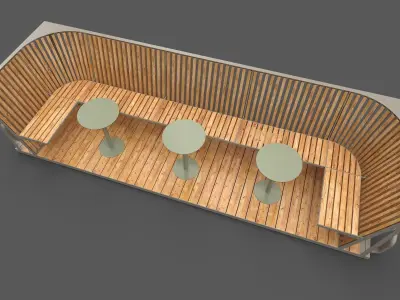 City park platform Low-poly 3D model